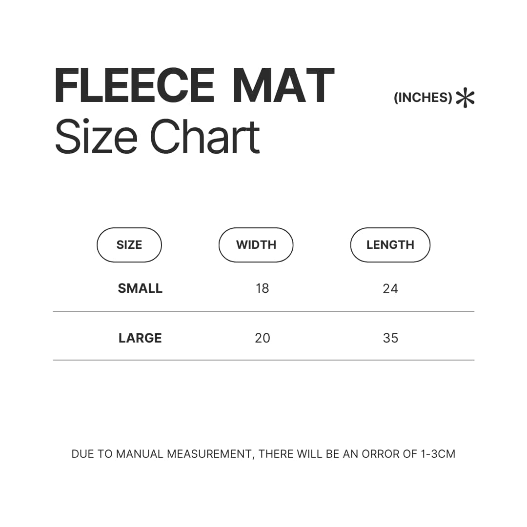 Fleece Mat Size Chart - Record Of Ragnarok Store