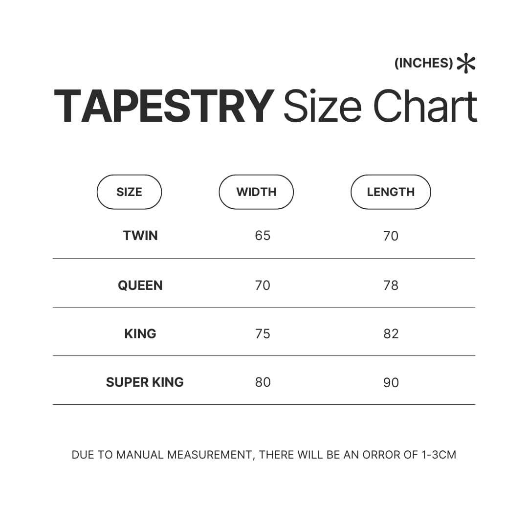 Tapestry Size Chart - Record Of Ragnarok Store