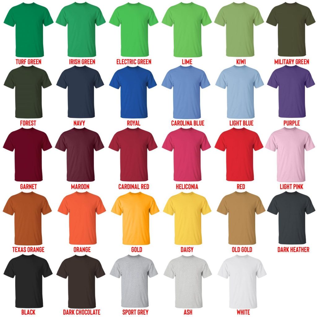 t shirt color chart - Record Of Ragnarok Store